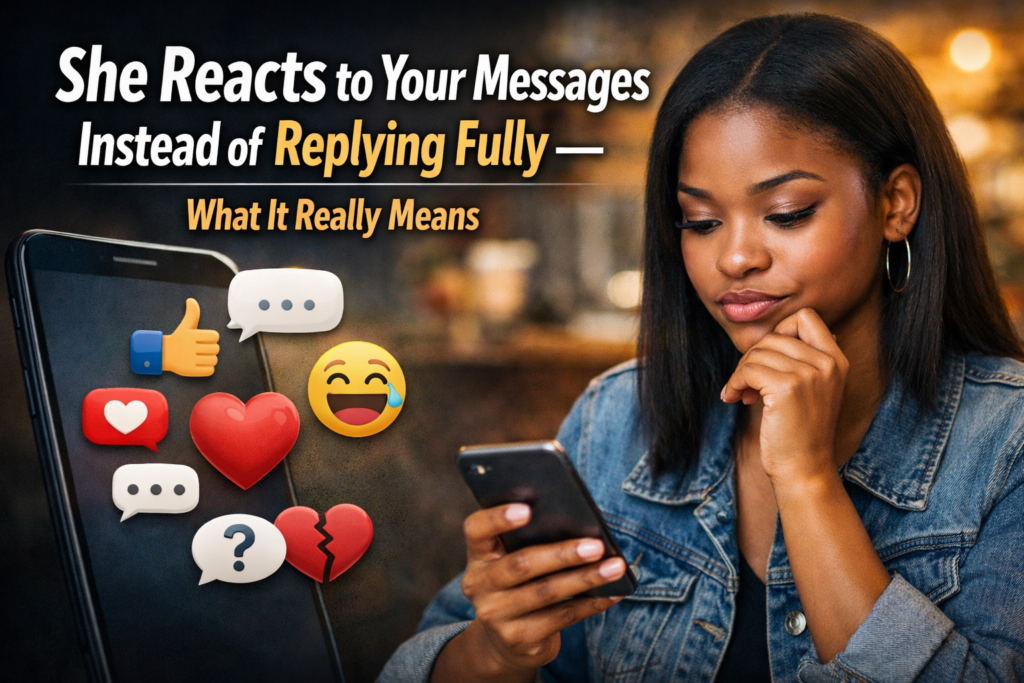 She Reacts to Your Messages Instead of Replying Fully — What It Really Means
